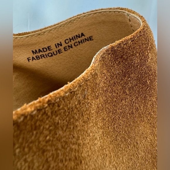 Urban Outfitters Women’s Brown Suede Open Toe Wooden Heel Mules Shoes Size 8 - Picture 8 of 10